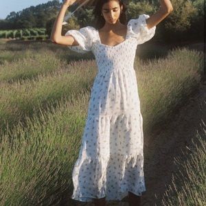 Faithfull the Brand Gianna Midi Dress in Carrie Floral Print Size XS